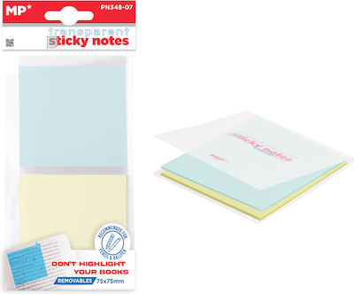 Mp Sticky Note Pads Pn348-07 Transparent 75x75mm 60pcs