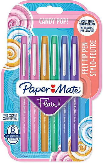 Paper Mate Paper Mate Faserschreiber Flair 6er Candy Pop M 0.7 Mm Blister