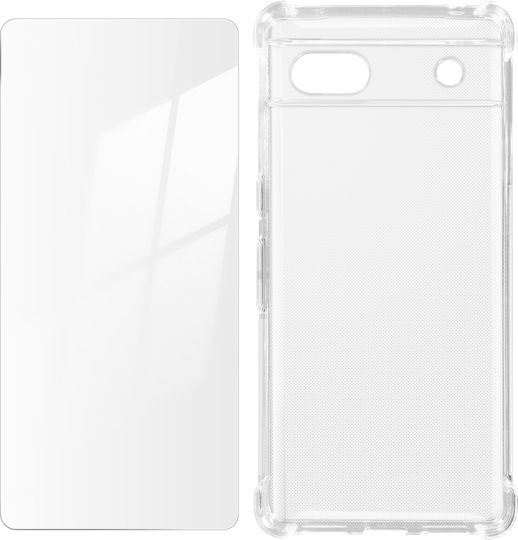Google Pixel 6a Protection Pack Reinforced Case + Tempered Glass Transparent