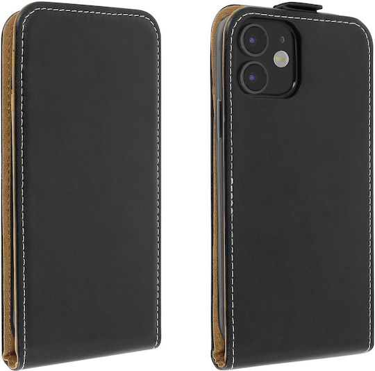 Husă Apple iPhone 12/12 Pro Verticală cu Suport pentru Card, Protecție, Negru