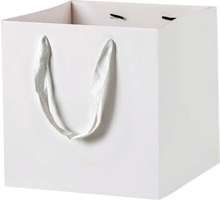 White Cube Bag with Strap 25cm 12pcs