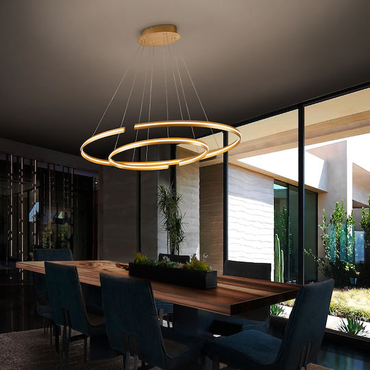 Elipse Pendant Light Gold 120x60cm