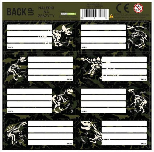 Back Up Dinosaurs Labels 8 Pieces