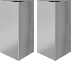 vidaXL Set 2 Ghivece Metalice Galvanized Steel vidaXL Set 2 Ghivece Metalice Galvanized Steel