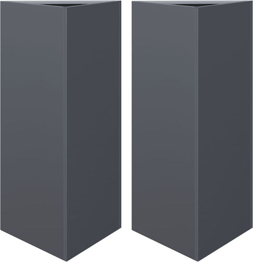 vidaXL Set of 2 Metallic Flower Pots Anthracite 40x34.5x70cm