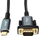 LinQ USB 2.0 Cable USB-C male - VGA Γκρι 1.8m TPC-VVGA18