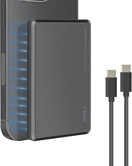 LinQ BW8500 Baterie Externă MagSafe 8000mAh 20W cu Port USB-C Gri