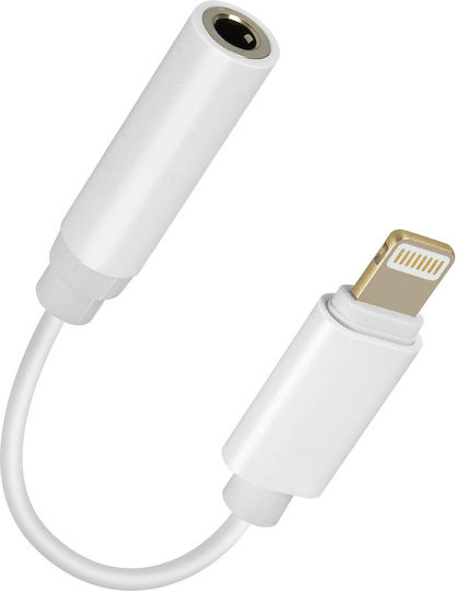 Avizar Μετατροπέας Lightning male σε 3.5mm female Λευκό 1τμχ ADAJACK-IP5