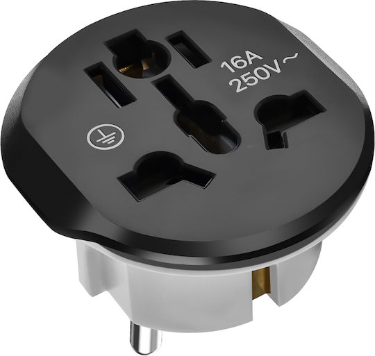 Avizar Charger Adapter Universal Eu To Uk Au Usa Cn Black