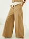 Damen Hoch tailliert Stoff Hose Beige