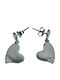 Earrings In 925 Silver Jolie Silver Hearts Zircons 29 X 13 Mm 2.8 G