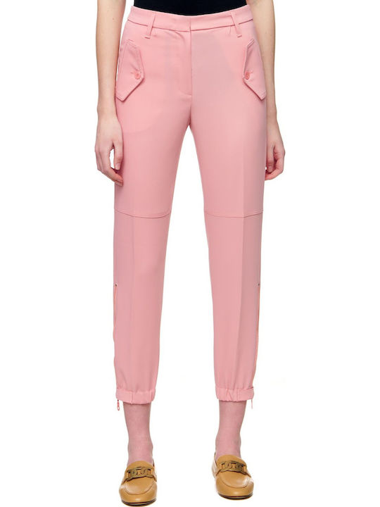 Dama Tesatura Capri Pantaloni cu Croială Relaxată Pink