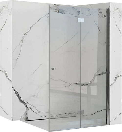 Rea Divider de verandă Duș cu Pliabil Ușă 80x190cm Chrome