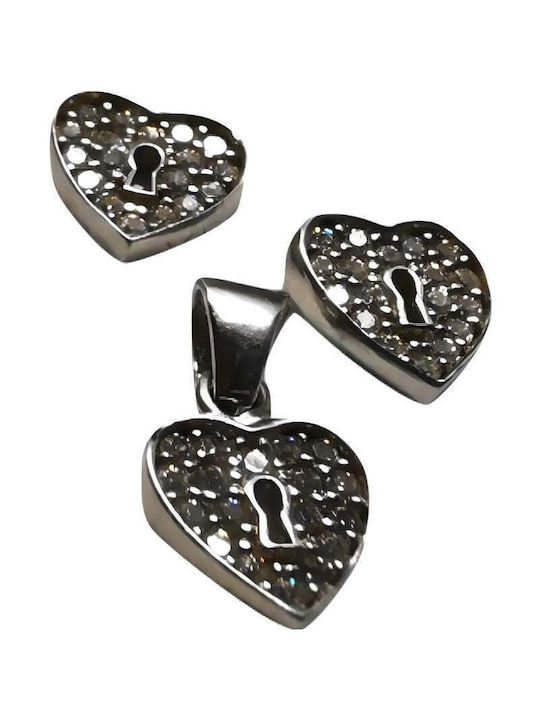 Set Silver 925 Heart Lock Set Silver 925 Heart Lock