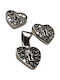 Set Silver 925 Heart Lock