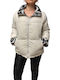 Scurtă Jachetă de femei Puffer Reversibilă Graphite