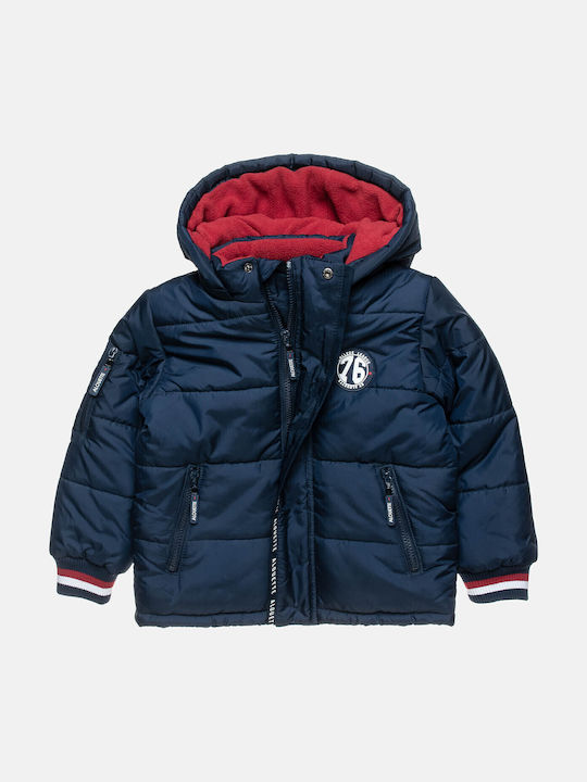 Παιδικό Casual Μπουφάν με Επένδυση & Κουκούλα Navy Μπλε
