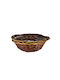 Marhome Decorative Basket Wooden with Handles Brown 35x35x12cm