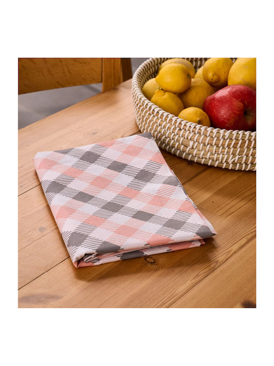 Cokitex Tablecloth Quadri Peach 140x140cm