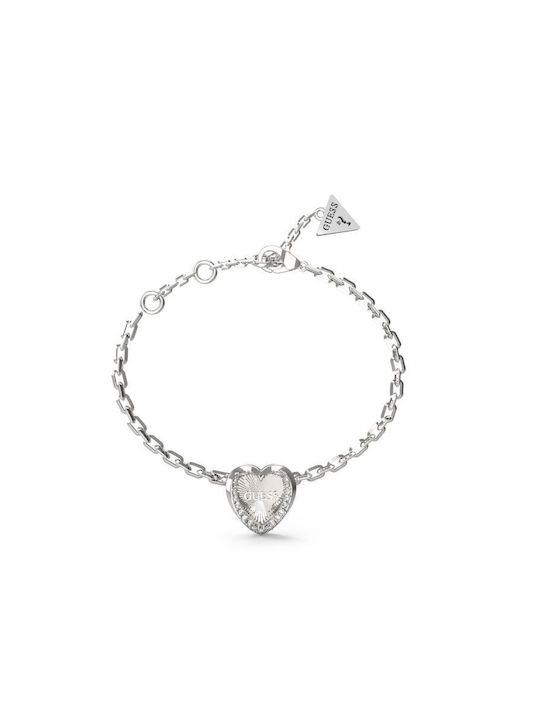 Guess Damen Armband Mon Amour mit Design Herz aus Stahl mit Zirkon