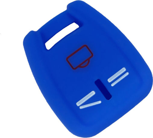 Car Key Cover Case made of with 3 Buttons for Opel in Blue Color