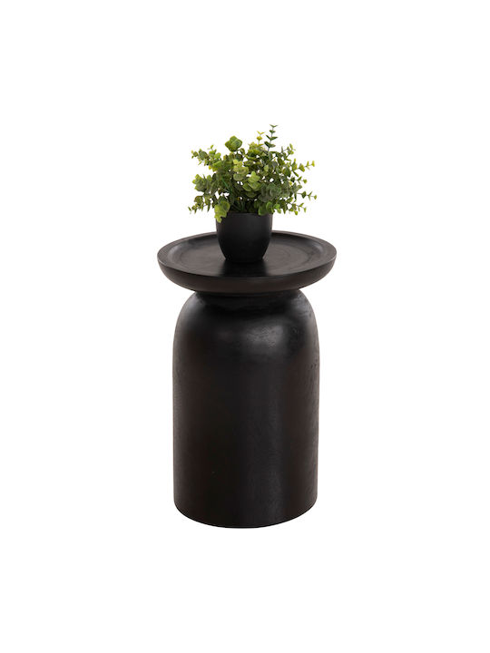 Round Side Table Loki made of Solid Wood Black L30xW30xH45.5cm