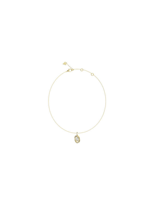 Guess M'ama Non M'ama Necklace from Gold Plated Steel with Zircon