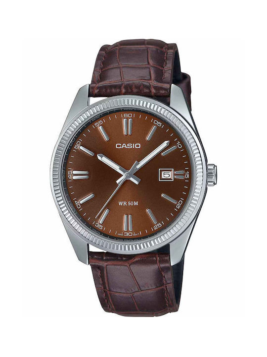 Casio Watch Battery with Brown Leather Strap