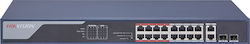 Hikvision DS-3E0318P-E(C) Unverwaltet L2 PoE+ Switch mit 16 Ports Gigabit (1Gbps) Ethernet