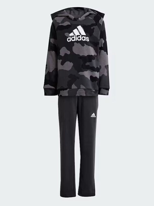 Детски Комплект Анцуг Сив 2 Бройки Essentials Allover Print Hoodie