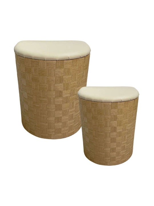 Marhome Wäschekorb Korbweide mit Deckel Beige