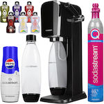 Sodastream Art Schwarz Flasche Wasserkohlensäure + Pepsi Sirup + Zusätze