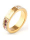 Guess Infinity Ring with Zircon made of Steel Gold Plated