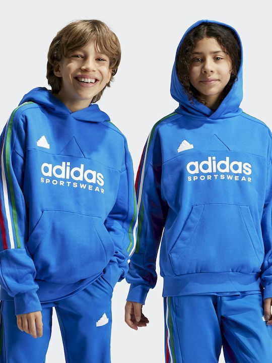 adidas Детски Суичър с Качулка и Джобове Син Ti...