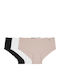Damen Slip 3Pack Nahtlos White/Black/Beige