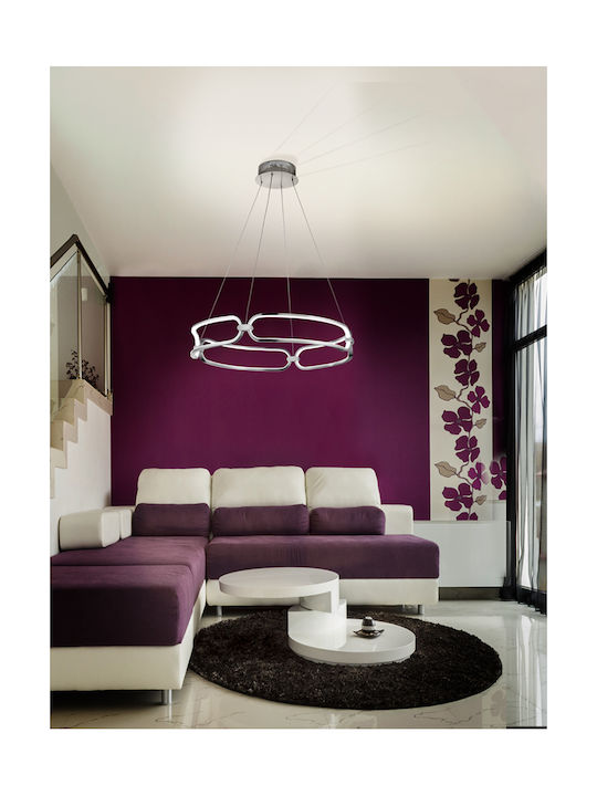 Colette Κρεμαστό Φωτιστικό Ασημί LED 60x50εκ.