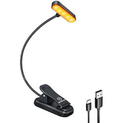Glocusent Wireless Lamp Glocusent Et-Head Clip-On Book Light Usb-C 650mAh Timer Black 067583 Glcsnta1801 5906168435089