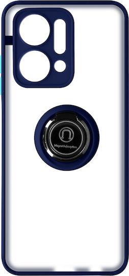 Case Honor X7a Dual Material Metal Ring Video Support Blue