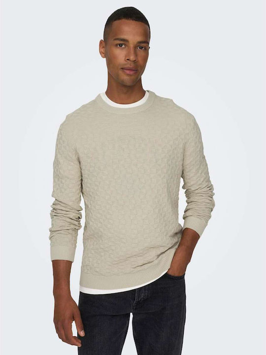 Only & Sons Men's Long Sleeve Sweater GRI