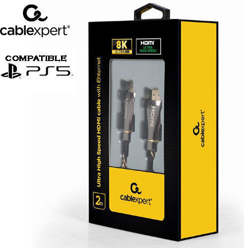 Cablexpert High Speed HDMI 2.1 Ultra High Speed 48Gbps 4K 120Hz HDR VRR Cable HDMI Male - HDMI Male 2m Black