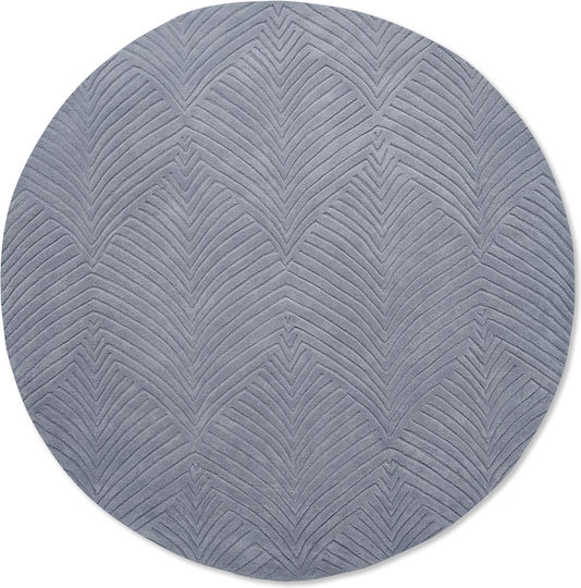 Wedgwood Folia 38904 Χειροποίητο Χαλί Στρογγυλό Μάλλινο Γκρι Φ150cm