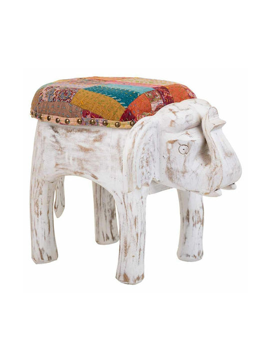 Stool For Living Room White 51x37x36cm