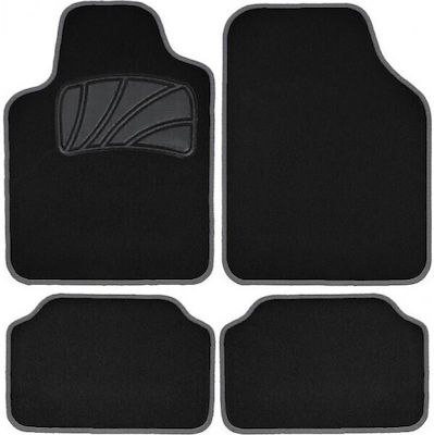 Autoline Set of Front and Rear Mats 4pcs from Carpet Black / Gray