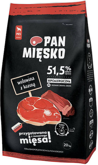 Pan Miesko 20kg Dry Food for Dogs Gluten-Free with Calf