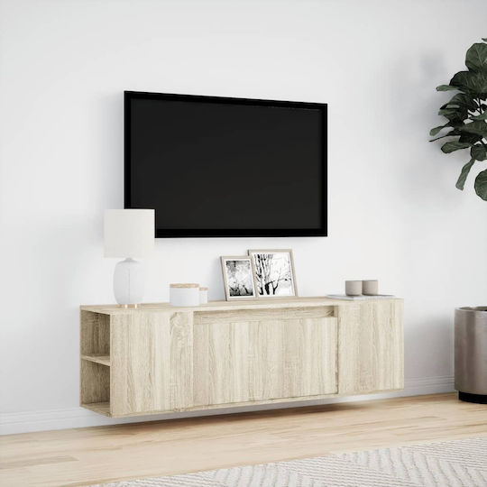 Έπιπλο Τηλεόρασης με Φωτισμό LED Sonoma Δρυς Μ135xΠ31xΥ39.5cm