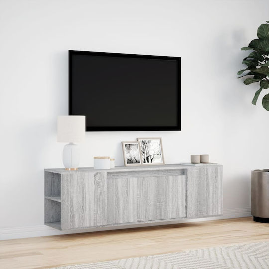 TV Stand with LED Lighting Gray Sonoma M135xD31xH39.5cm