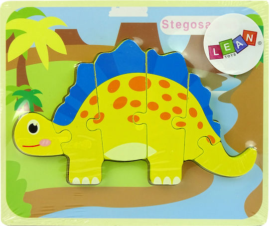 Ξύλινο Παιδικό Puzzle Stegosaurus για 3+ Ετών 6pcs Lean Toys