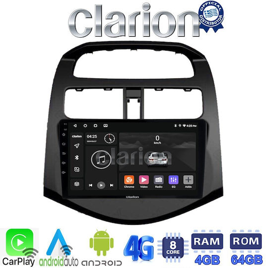 Clarion Car Audio System for Chevrolet Spark 2009>2016 (Bluetooth/USB/WiFi/GPS/Apple-Carplay/Android-Auto) with Touch Screen 9"