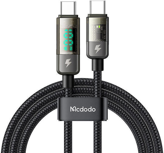 Mcdodo USB 2.0 Cable USB-C male - USB-C 100W PD Μαύρο 1.2m 66772