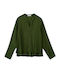 Women's Satin Long Sleeve Shirt Olive